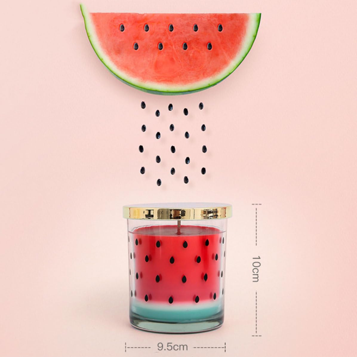TEHAUX Vela Aromática de Sandía, Velas Forma de Fruta, Cera Vegetal, sin Humo, de Larga Duración, para Hotel y Ducha, para Familias y Amigos