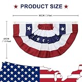 5 Pack 250 Anniversary American Flag Bunting, 1.5X3 FT Fan Flags Bunting, 4th of July Patriotic Decorations Yard Signs Hanging Decor for Memorial Day Outdoor, Front Door, Porch, Welcome Backdrop with Brass Grommets