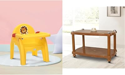 Detachable Baby Desk Plastic Chair 130 High Eating Feeding Booster Seat with Tray 5011 Center Trolley Coffee Table Tea Teapoy for Home Office Outdoor Sandalwood