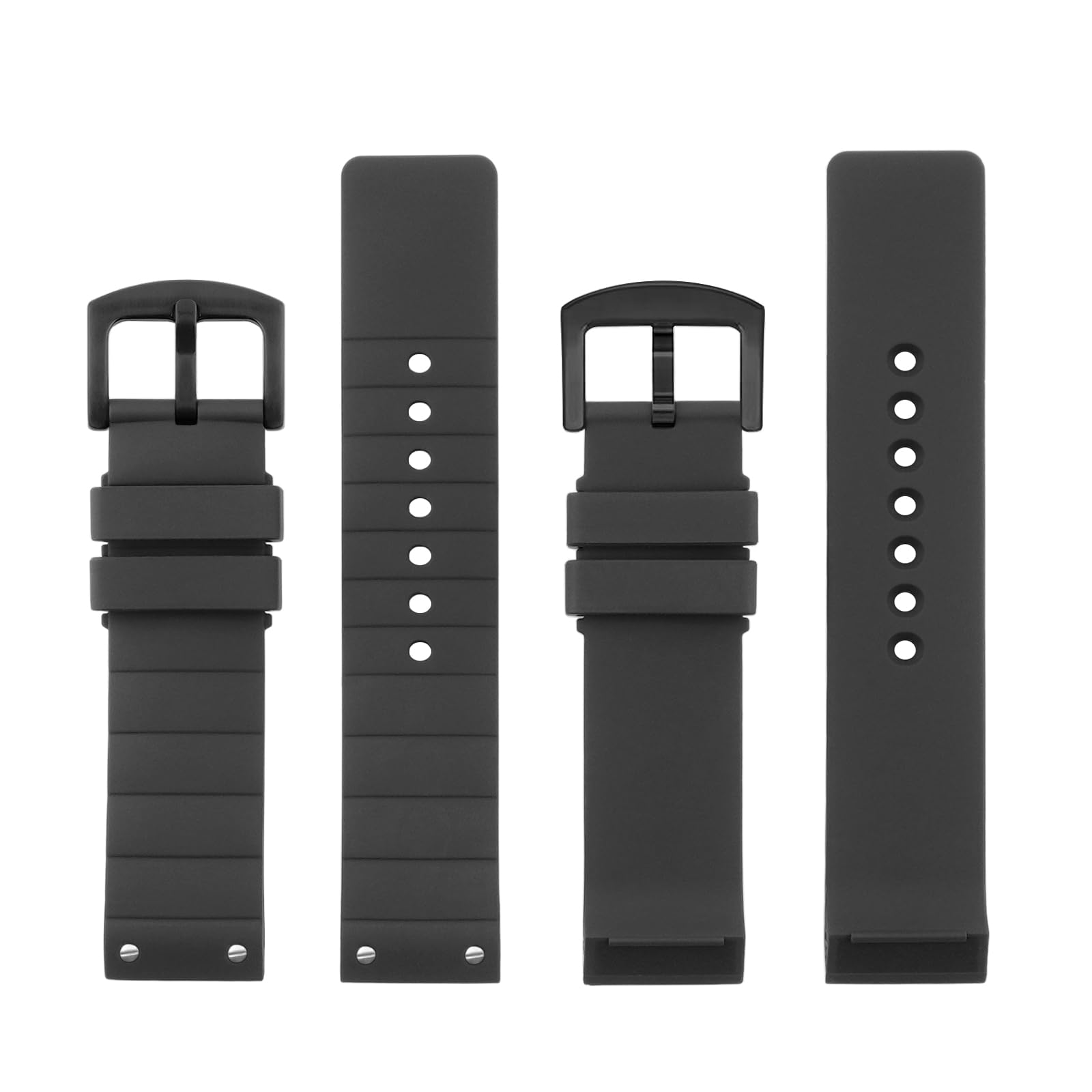 Bracelet de rechange en caoutchouc de silicone souple compatible avec montre Cartier de 23 mm, pour Santos série 100, noir