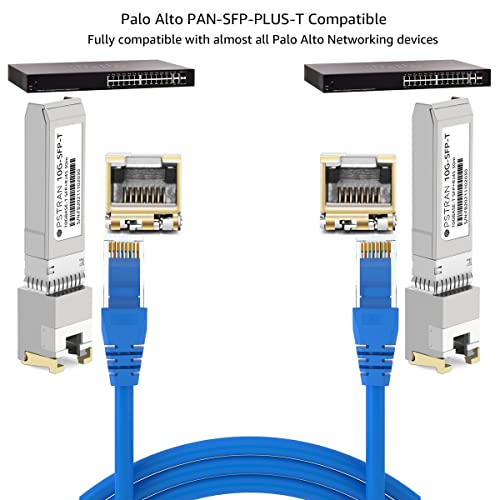 Image of 10GBASE-T SFP+ RJ45 Copper Transceiver Module Compatible with Palo Alto Networks PAN-SFP-Plus-T 10G SFP+ 30m Cat6a /7 4 Pack