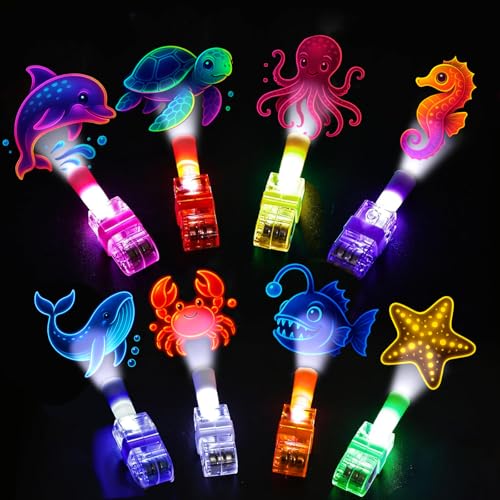 24PCS Under the Sea Party Favors Finger Lights for Kids Goodie Bag Stuffer
