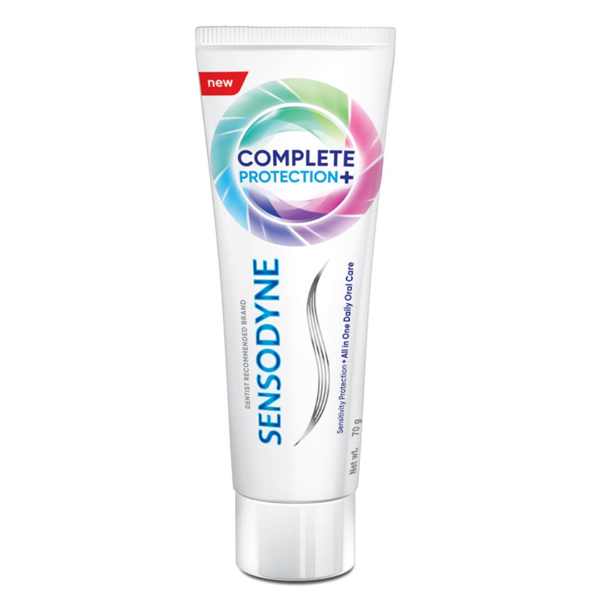 Sensodyne Toothpaste Complete Protection+ | All-in-One Daily Sensitivity Protection Tooth Paste Pack of 1-70gm | Dentist Recommended | Fresh Breath, Cavity Protection, Removes Plaque, Healthy Gums