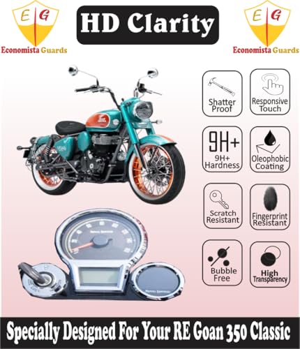 Image of 9H Screen Guard for Your RE Goan 350 Classic | LCD Digital Meter Protector | Anti-Scratch TFT Display Cover | HD Clarity Speedometer Film | Scooter Dashboard Accessory