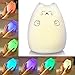 Litake Night Lights for Kids, USB Rechargeable Multi Color Silicone Soft Cat Night Light with Warm White and 7-Color Breathing Modes (Rich Cat)