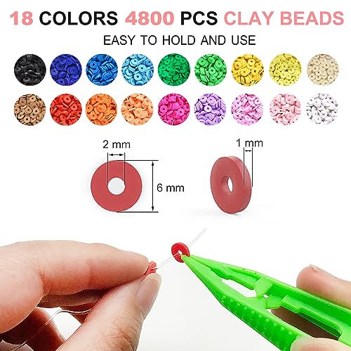 Fournine 5300 Pcs Clay Beads Friendship Bracelet Making Kit - Image 3