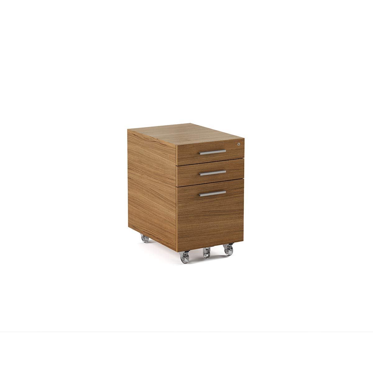 BDI Sequel Low Mobile File Cabinet & Pedestal, Natural Walnut