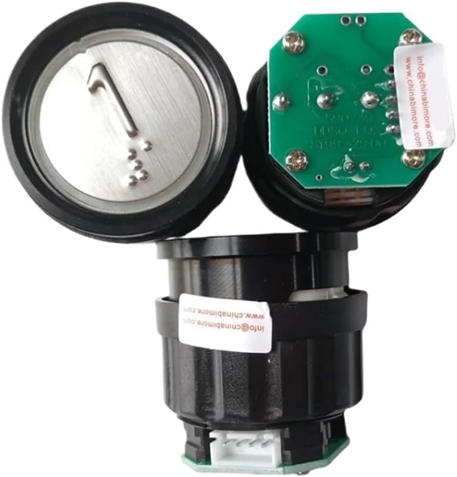 ID.NR.590739 DDSQ 1.QA 8199.329.00 Elevator D-Type Circular Button 4-pin Stainless Steel Face with Braille Green Light 1~10