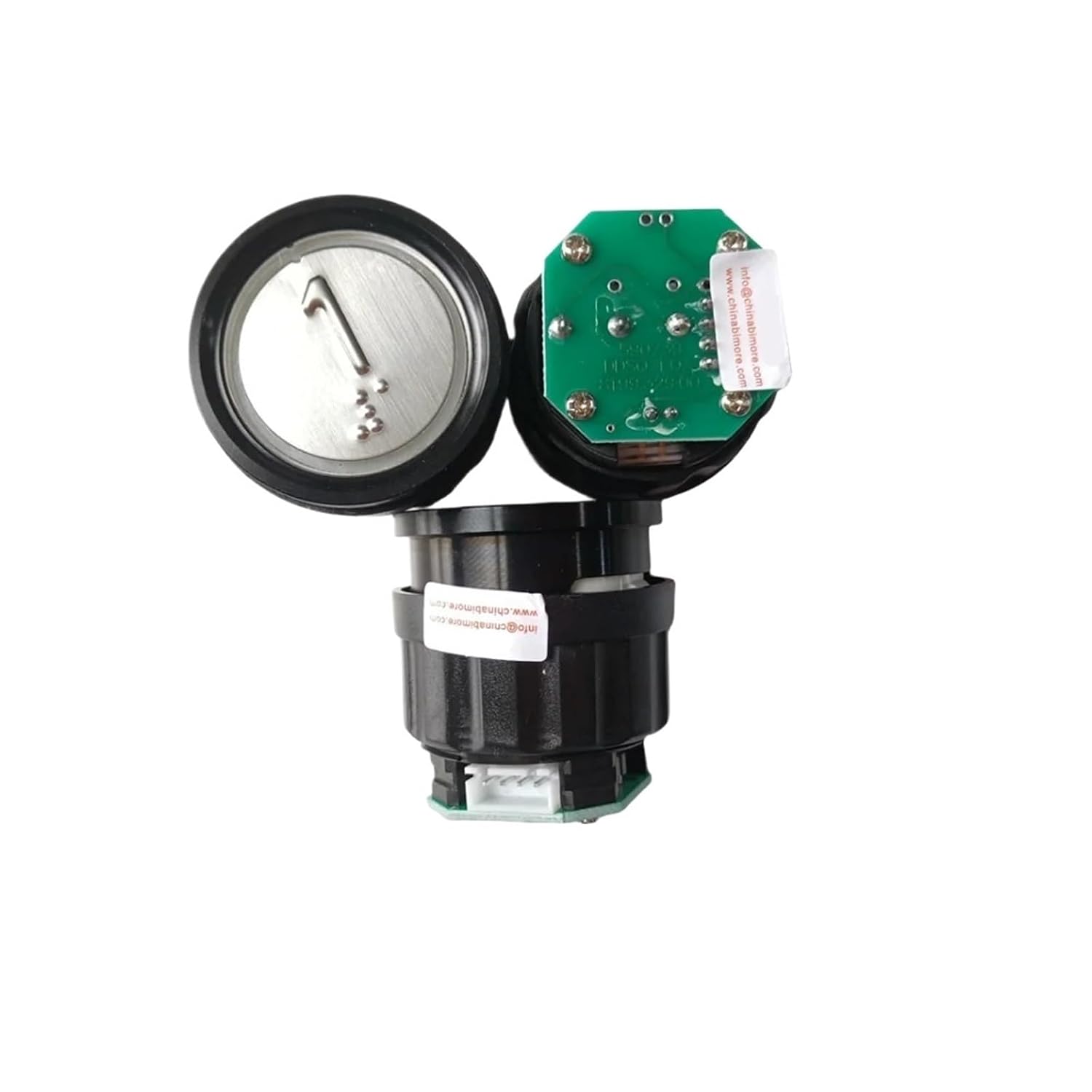 ID.NR.590739 DDSQ 1.QA 8199.329.00 Elevator D-Type Circular Button 4-pin Stainless Steel Face with Braille Green Light 1~10