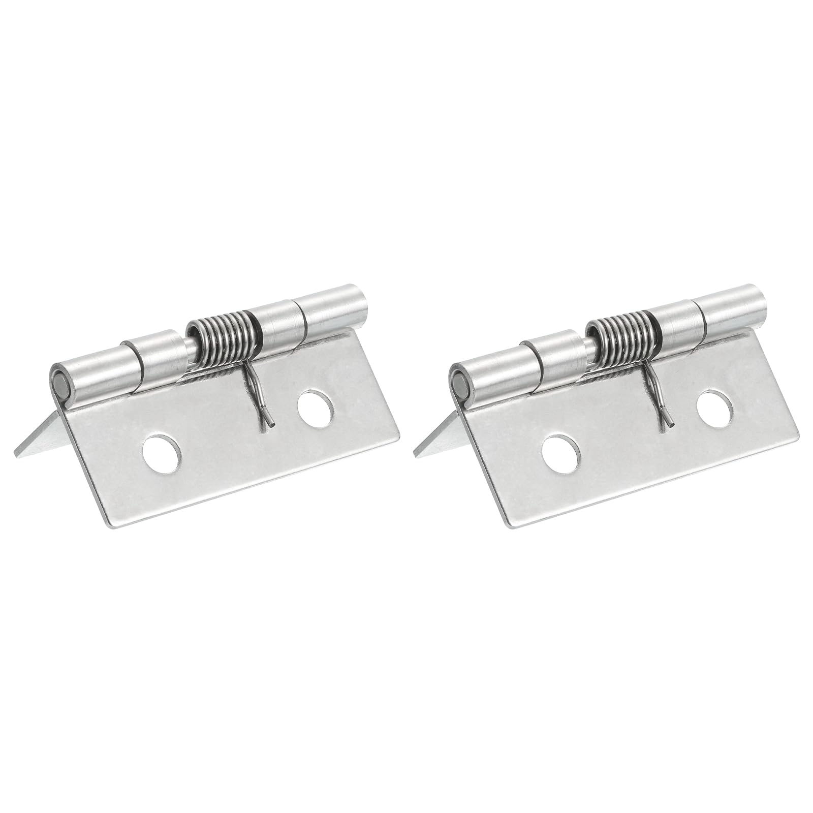 uxcell 2Pcs Spring Hinge, 3.5" Length 304 Stainless Steel Spring Loaded Hinges, Self-Closing Cabinet Hinges for Left and Right Hand Doors Cabinet