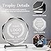 Emoragifou Custom Crystal Trophy Award, Customized Engraved Crystal Award Plaque with Your Logo/Emblem/Text, Personalized Awards and Trophies for Sports, Corporate Events, Games Nights