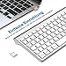 cimetech Tastatur Kabellos Ergonomische Kabellose Tastatur Flache Tasten 2,4 GHz Wireless Keyboard Funktastatur QWERTZ Layout 10m Reichweite Kompatibel mit PC, Desktop, Notebook, Laptop (Slim_Silber)