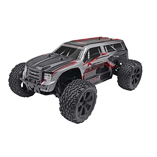 Redcat Racing Blackout XTE 1/10 Scale Electric Monster Truck with Waterproof Electronics, Silver/Red SUV