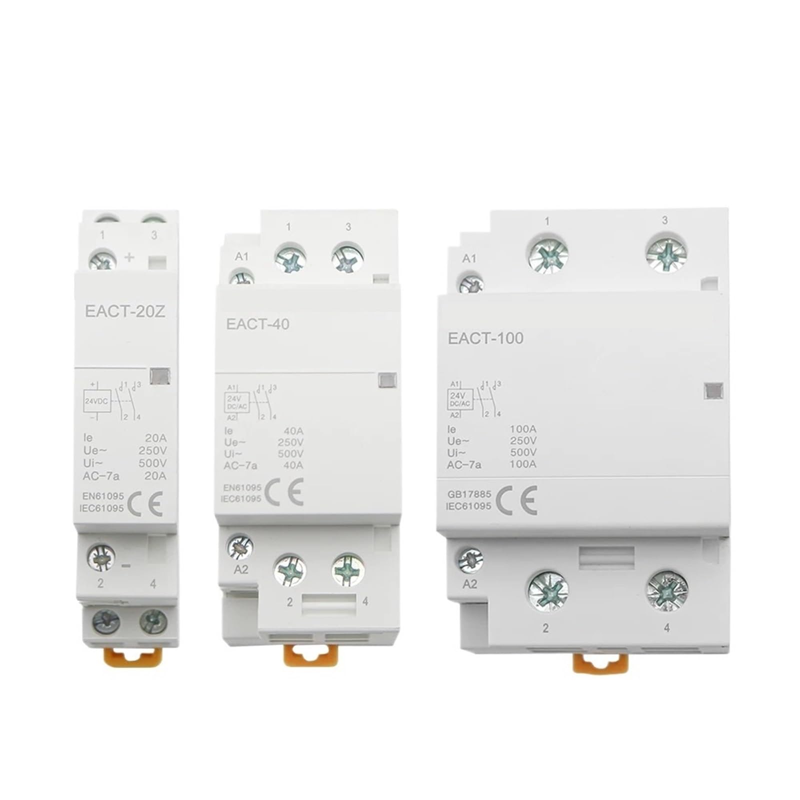 Contacteur modulaire 16A 2NO économie d'énergie bobine silencieuse DC 24V 2P