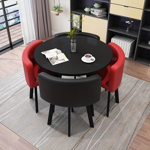 Juego de mesa redonda de té con leche para cocina, comedor y desayuno, 80 x 75 cm, perfecto para comedor y conferencias, elegante conjunto de mesa redonda y silla