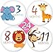 24 Pack of Premium Baby Monthly Stickers by KiddosArt. 1 Happy Animal Sticker Per Month of Your Baby's First Year Growth and Holidays. Month Sticker for Baby, Boy or Girl. Milestone Onesie Stickers