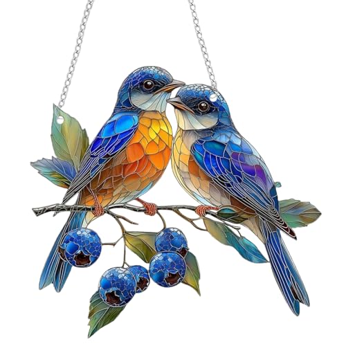 Atrapasoles Colgante Pájaro Decorativo de Acrílico 18x20 cm Decoración Hogar y Jardín Veleta de Viento Sun Catcher para Ventanas Paredes Árboles o Terraza Decoración Interior y Exterior