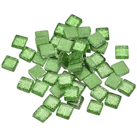 sourcing map Fluorescent Green Mosaic Tiles for Crafts Cover