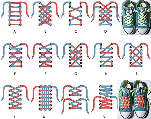 Image of Sechunk Flat Shoelace set of 2 pairs 29 Colors 12 lengths Shoe Lace For Sneakers