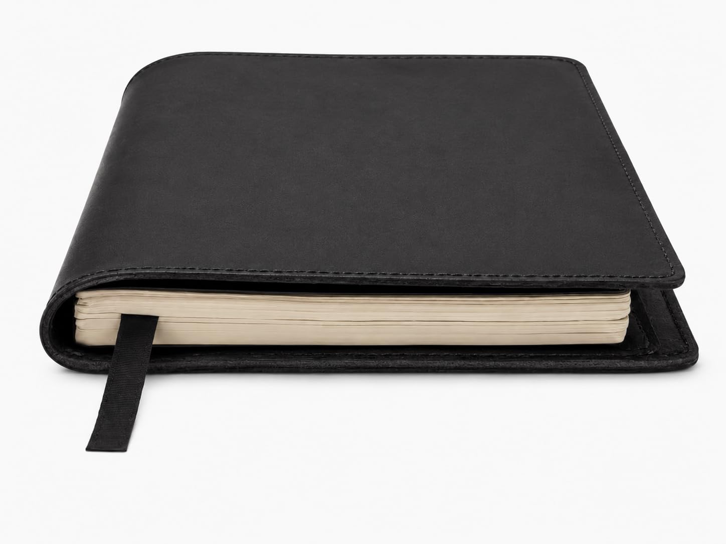 Funda de cuero XL para cuaderno de bocetos B5, color negro