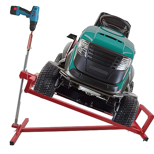 Lawn Mower Lift Jack -Lifting Platform 882 Lbs Capacity for Garden Tractors and Lawn Mowers with Manual Handle & Power Tool Extension Handle (Red) Lawn Mower Lift Jack -Lifting Platform 882 Lbs Capacity for Garden Tractors and Lawn Mowers with Manual Handle & Power Tool Extension Handle (Red)