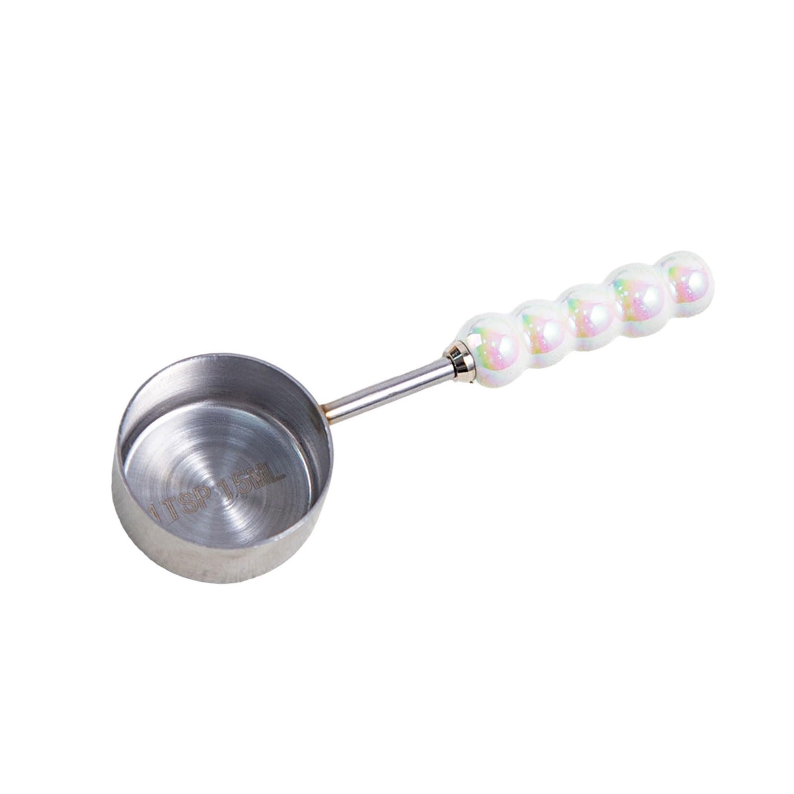 MICFENY Ceramic Pearls Handle Spoon for Baking and Cooking Need Kitchen Utensils Dishwasher Safe Coffee Measuring Spoon