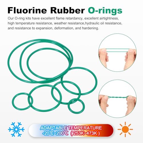 Anillos de goma fluorada PATIKIL de 8mm de diámetro para sellado de motores 5