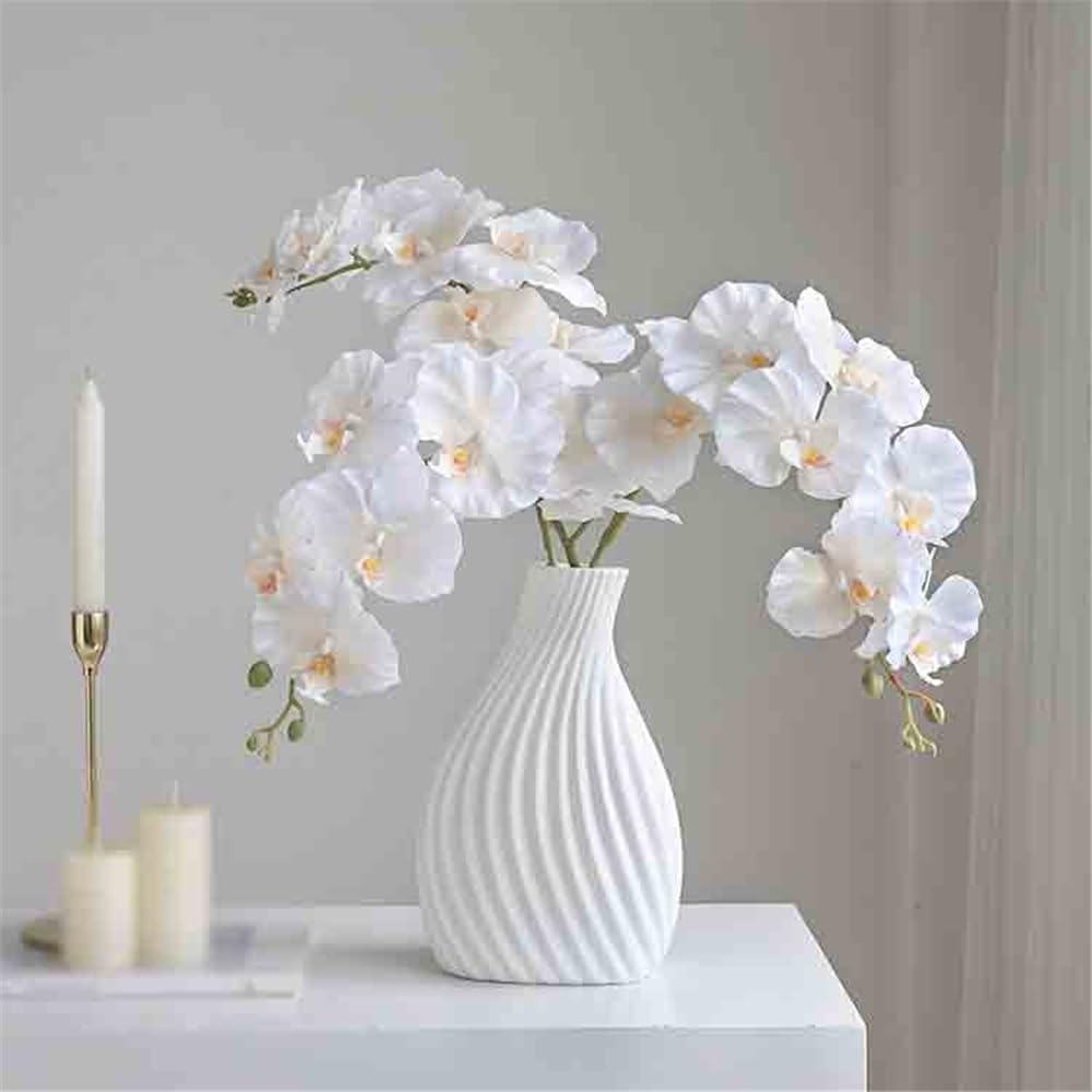 Decorazioni floreali Simulazione Phalaenopsis Fiori finti Disposizione da tavolo Soggiorno Decorativo Vaso di vetro Matrimonio
