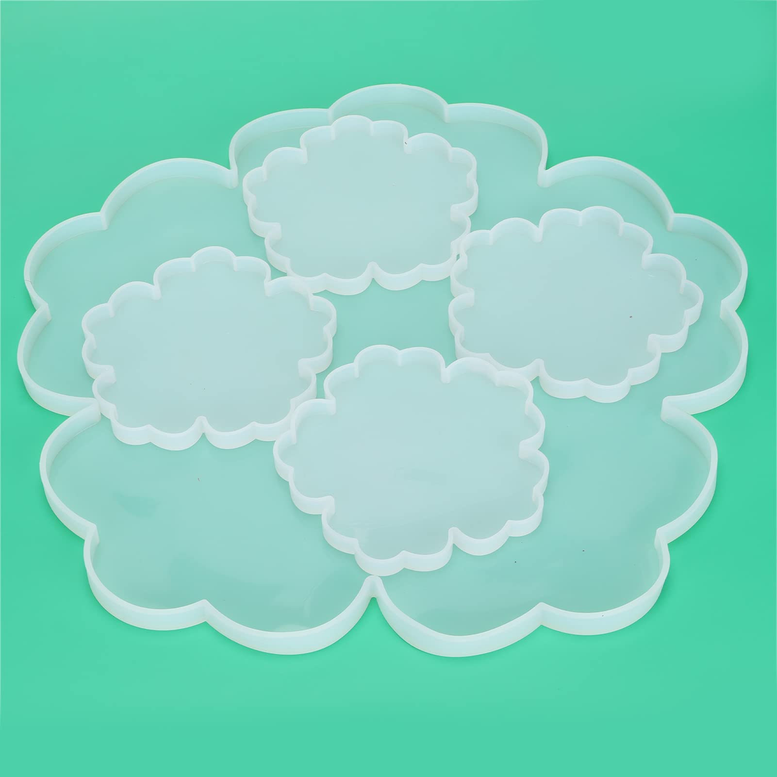 Flower Coaster Resin Molds, Flower Coaster Molds for Resin Casting, Silicone Resin Mould for Coasters for Home Decoration