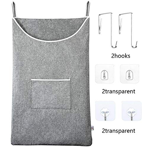 KEEPJOY Door-Hanging Laundry Hamper,Space Saving Hanging Laundry Basket with Stainless Steal and Adhesive