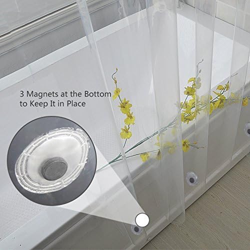 Miniatura 4 de Elegant Comfort Forro de cortina de ducha transparente impermeable de peso resistente, forro de ducha de 72 x 72 pulgadas de largo para baño con 3