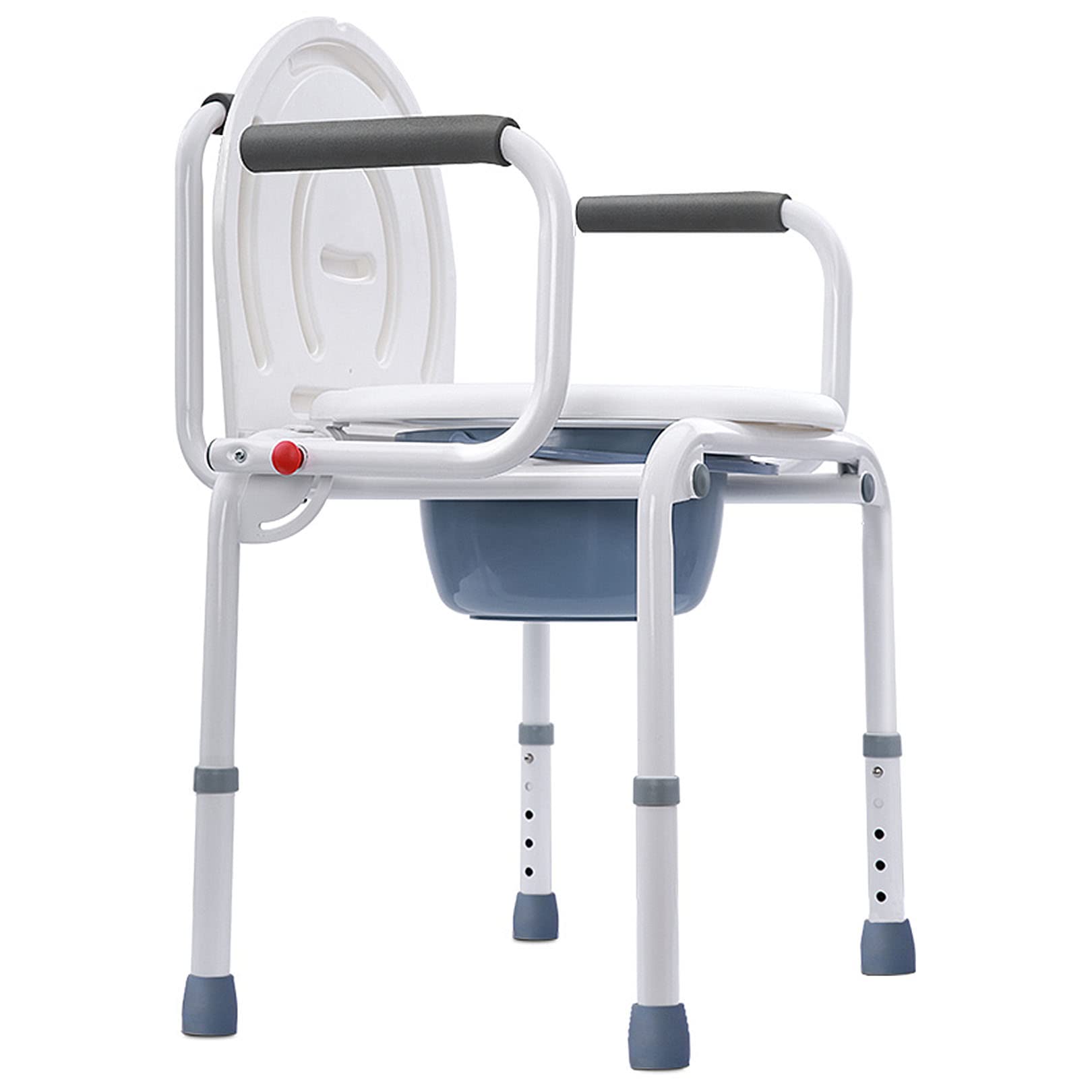 BHGFYXBS Commode Chair With Adjustable Height, Convenient And Safer Toilet Alternative, 5-Gears Height Adjustments, Shower Chair With Removable Bucket,