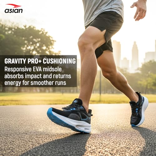Image of ASIAN Hypercushion-04 Men's Running Shoes | Gravity Sole Cushioning, Breathable Upper, Shock-Absorbing Midsole & Durable Non-Slip Outsole for Daily Runs & Gym