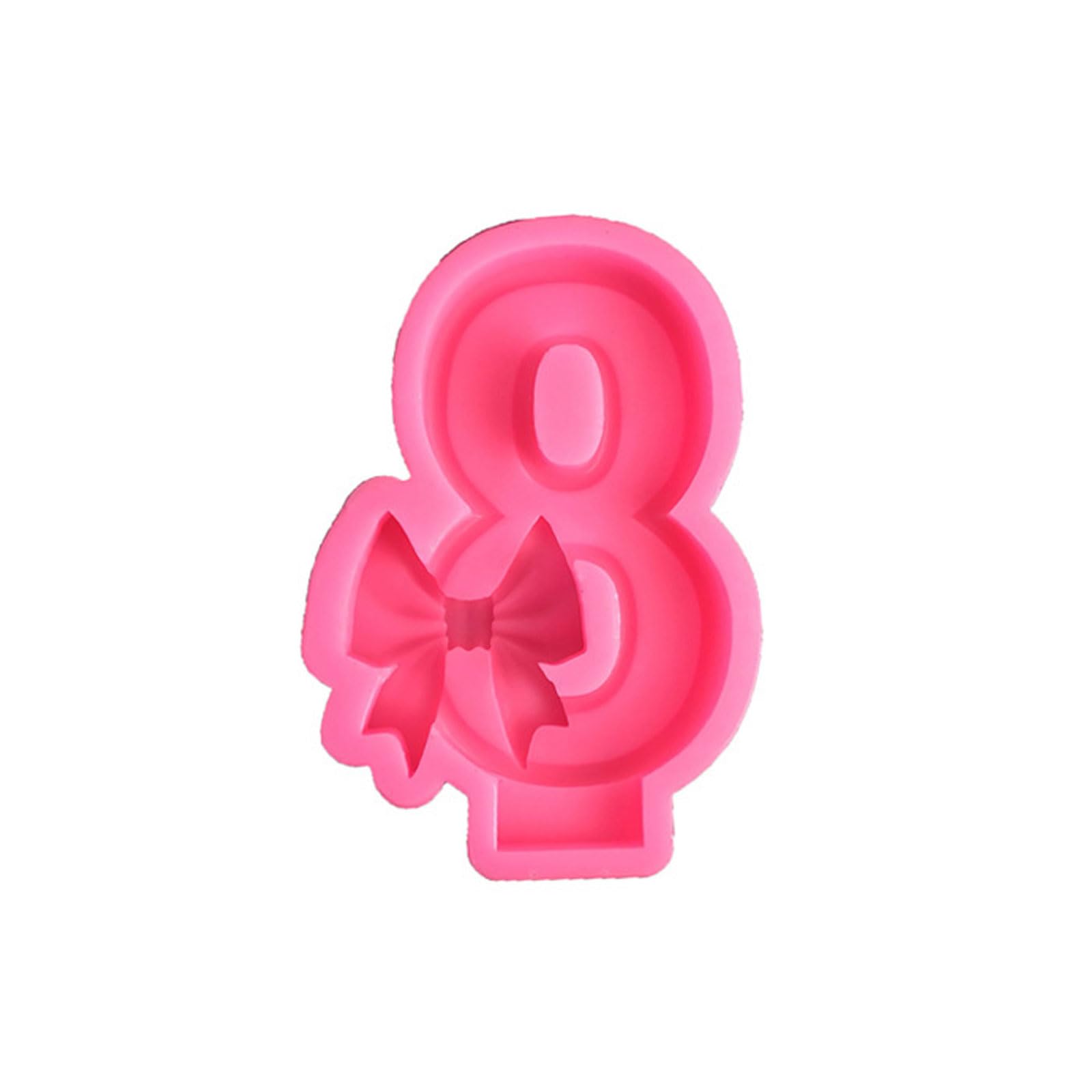 Buxuaaaa Bowknot Soap Silicone Molds Bow Number Mold Art Craft Molds Baking Soap Chocolate Decor Bowknot Silicone Bow Number Baking for Cake Chocolate