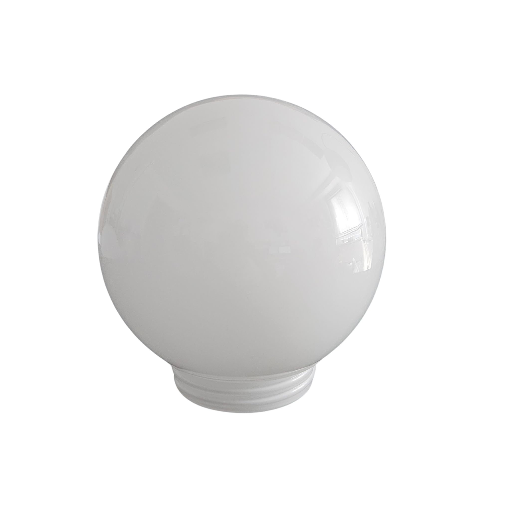 Kugel Lampenschirm Zaunpfahlleuchten Kugelglas für eine Aussenleuchte Ersatzschirm Lampenglas Ersatzglas Ø 15cm (Glas: weiß 15cm / mit Gewinde)