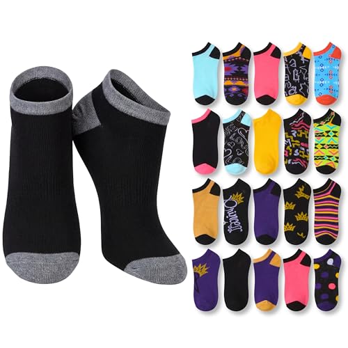 Image of Tipi Toe Women's 20 Pack Colorful Low Cut Socks - Lightweight, Breathable Design for All-Day Comfort Sizes 9-11 /10-13
