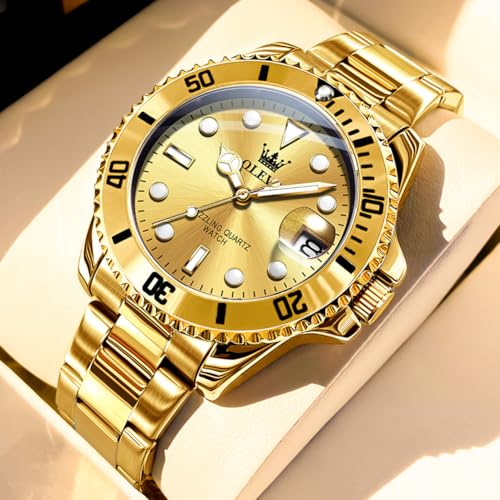 OLEVS Luxury Classy Stainless Steel Quartz Large Face Watches for Men - image 4