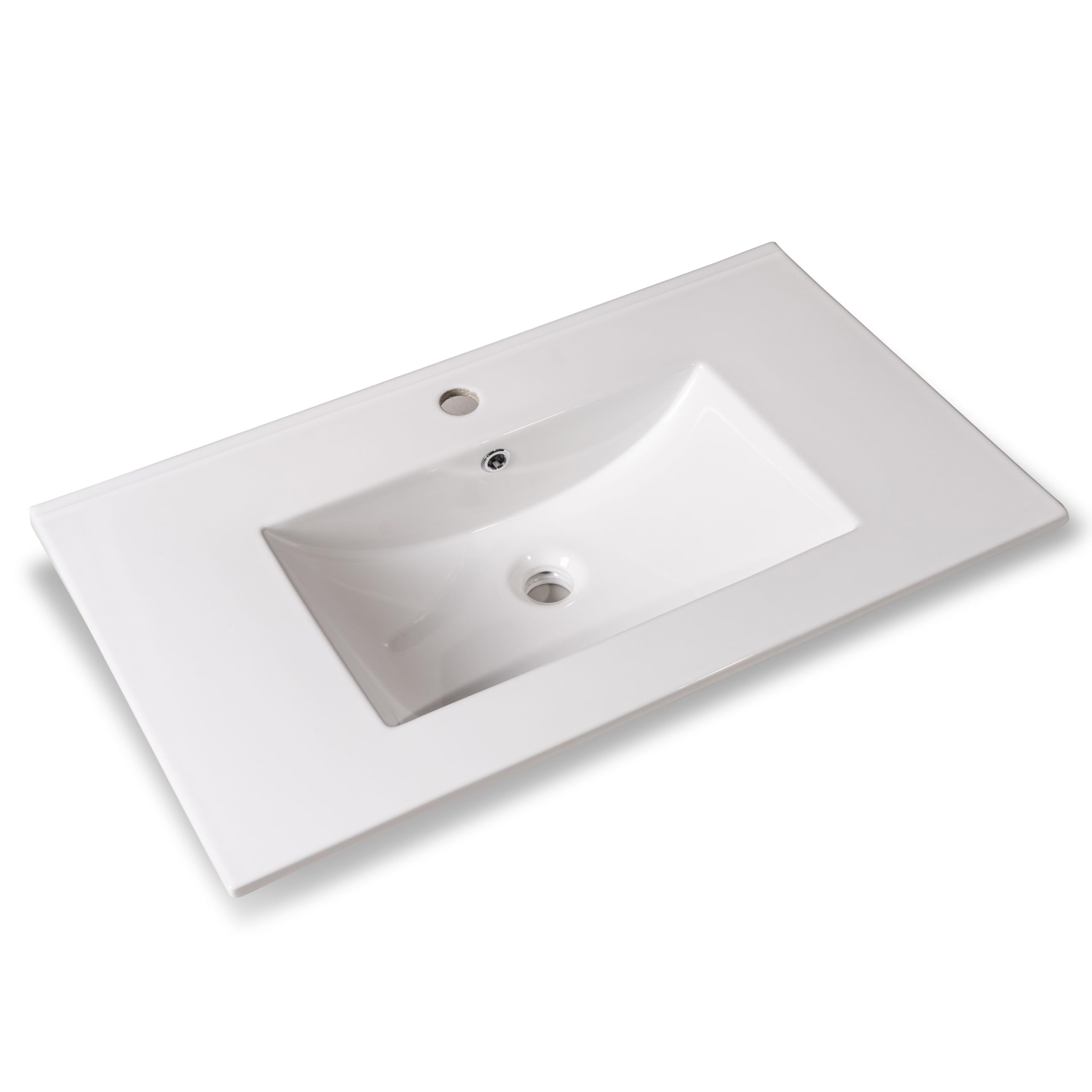 NORBE Lavabo ad Incasso (80x46 cm) in Ceramica | Lavandino Design Moderno vasca Tonda | Finitura Bianco Lucido | Lavamani senza Piletta | Bacinella Sanitari Bagno (80x46 cm)