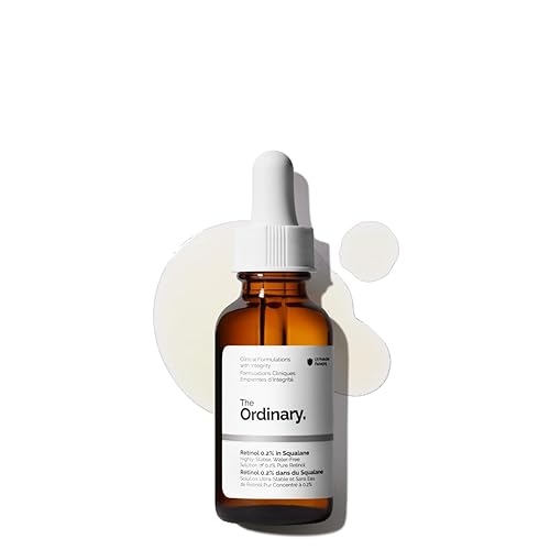 The Ordinary Retinol 0.2% en escualano, suero de retinol suave para la cara que es antienvejecimiento y suaviza la piel, 1 onza líquida