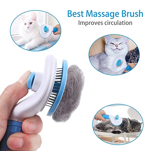 Escova para Grooming de Gatos, Pets Slicker Brushes Dogs Escova Autolimpante para Desfolhamento Um B