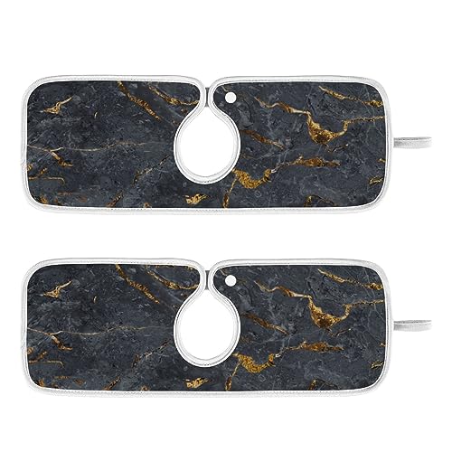 QwThum Kitchen Sink Splash Guard Mat ,2 Pcs Water-absorbent Sponge Water Drip Mat,Quick-drying Faucet Drying Mat,Water Catcher Tray Protect Splash Countertop ,Kitchen Bathroom Bar Sink Drying Mat (L)
