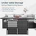 Wisteria Lane Patio Furniture Set - 7 Piece Wicker Rattan Outdoor Dining Set with Table, Chairs, Ottomans, Sectional, Grey