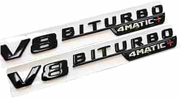 GOLCD Auto Aufkleber - 2 Stück Metall Embleme Für Turbo & 4matic, 3D Design Karosserie Abzeichen