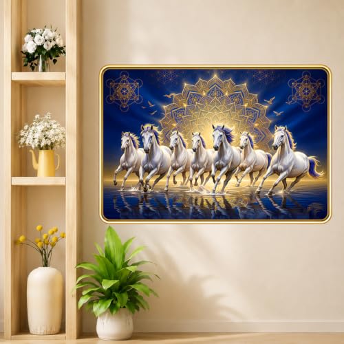 Image of 7 Running Horses Vastu Photo Frame, 16x24 Inch