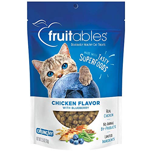 Fruitables Chicken and Blueberry Crunchy Cat Treats | Healthy Cat Treats with Limited Ingredients| Low Calorie | 2.5 Ounces, Model Number: 1030607