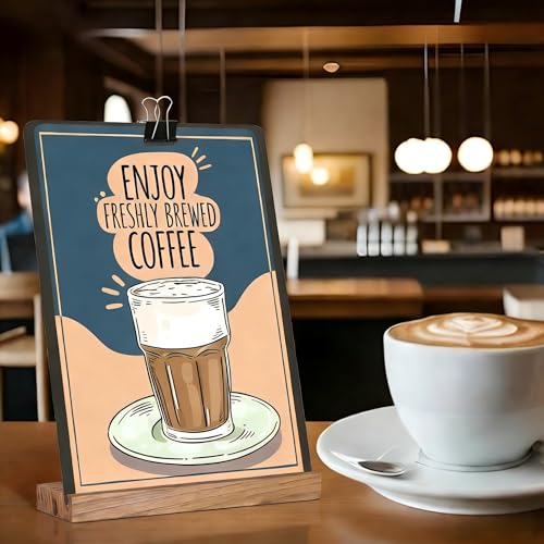 Image of 8.6x11.7 Chalkboard Signs with Base for Tabletop Decor Double Sided, Mini Chalkboard for Restaurant Food Menu, Kids Message Board, Wedding Party (1 Pack, L /T 2-Slot)