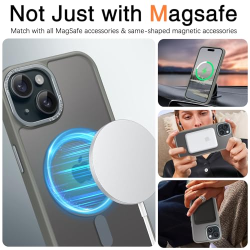 Coque iPhone 15 Plus MagSafe BENTOBEN translucide et antichoc