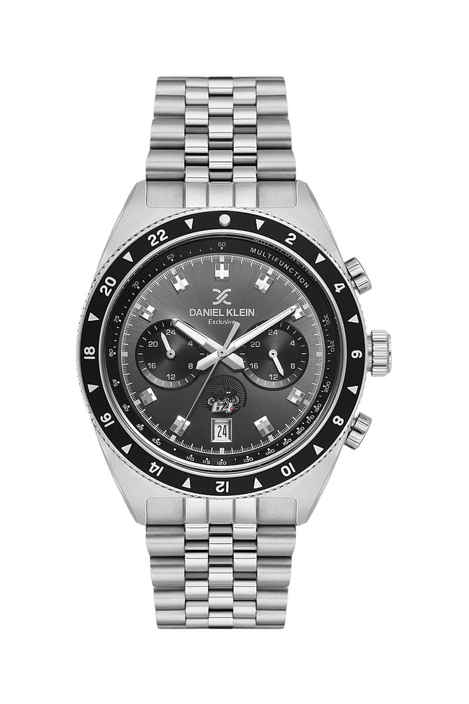 Men's Analog Multi-Function Quartz Watch | Black Dial | Silver Stainless Steel Bracelet Strap| 50M Water Resistant | DK.1.13994-2-image-45