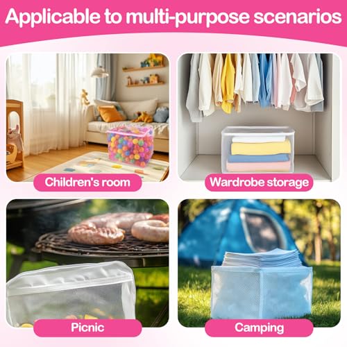 image for RAINFLOW 2 PCS Ball Pit Balls Bags - Storage Mesh Bag with Zipper Suit