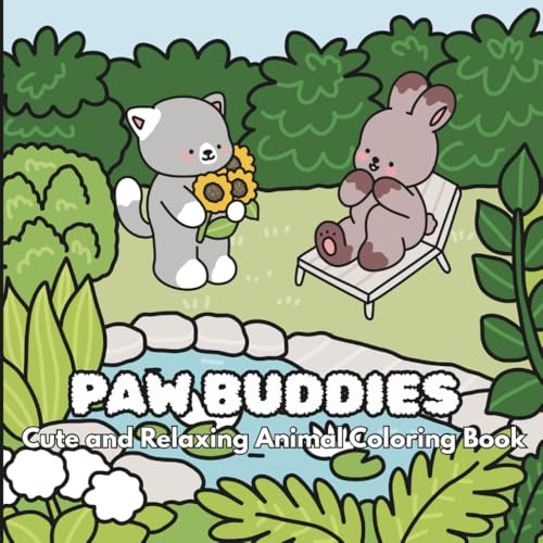 PAW BUDDIES: Cute and Relaxing Animal Coloring Book image 2